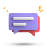 3d rendering of speech bubble, 3D pastel chat icon set. Set of 3d speak bubble. png