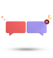 3d rendering of speech bubble, 3D pastel chat icon set. Set of 3d speak bubble. png