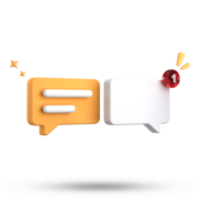 3d rendering of speech bubble, 3D pastel chat icon set. Set of 3d speak bubble. png