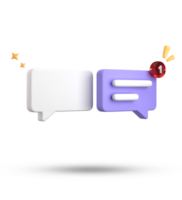 3d rendering of speech bubble, 3D pastel chat icon set. Set of 3d speak bubble. png