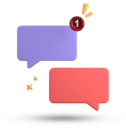 3d rendering of speech bubble, 3D pastel chat icon set. Set of 3d speak bubble. png