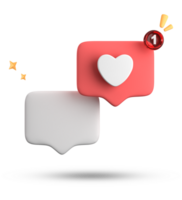 3d rendering of speech bubble love, 3D pastel pink purple chat icon set. Set of 3d speak bubble. png