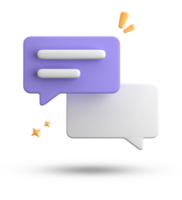 3d rendering of speech bubble, 3D pastel chat icon set. Set of 3d speak bubble. png