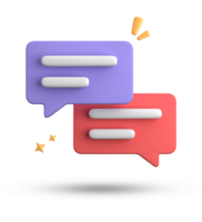 3d rendering of speech bubble, 3D pastel chat icon set. Set of 3d speak bubble. png