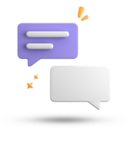 3d rendering of speech bubble, 3D pastel chat icon set. Set of 3d speak bubble. png