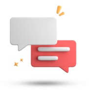 3d rendering of speech bubble, 3D pastel chat icon set. Set of 3d speak bubble. png