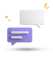 3d rendering of speech bubble, 3D pastel chat icon set. Set of 3d speak bubble. png