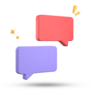 3d rendering of speech bubble, 3D pastel chat icon set. Set of 3d speak bubble. png