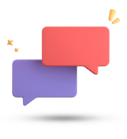 3d rendering of speech bubble, 3D pastel chat icon set. Set of 3d speak bubble. png