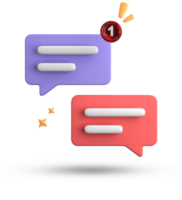 3d tolkning av Tal bubbla, 3d pastell chatt ikon uppsättning. uppsättning av 3d tala bubbla. png