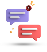 3d rendering of speech bubble, 3D pastel chat icon set. Set of 3d speak bubble. png