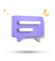 3d rendering of speech bubble, 3D pastel chat icon set. Set of 3d speak bubble. png