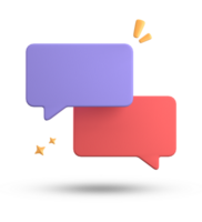 3d rendering of speech bubble, 3D pastel chat icon set. Set of 3d speak bubble. png