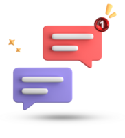 3d rendering of speech bubble, 3D pastel chat icon set. Set of 3d speak bubble. png