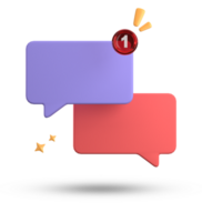 3d rendering of speech bubble, 3D pastel chat icon set. Set of 3d speak bubble. png