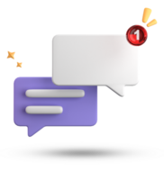 3d rendering of speech bubble, 3D pastel chat icon set. Set of 3d speak bubble. png