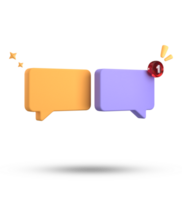 3d rendering of speech bubble, 3D pastel chat icon set. Set of 3d speak bubble. png