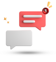 3d rendering of speech bubble, 3D pastel chat icon set. Set of 3d speak bubble. png