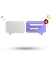 3d rendering of speech bubble, 3D pastel chat icon set. Set of 3d speak bubble. png