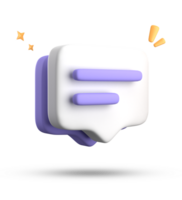 3d chat bubble icon isolated on transparent background png