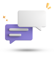 3d rendering of speech bubble, 3D pastel chat icon set. Set of 3d speak bubble. png