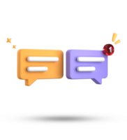 3d rendering of speech bubble, 3D pastel chat icon set. Set of 3d speak bubble. png