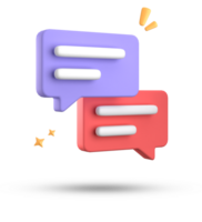 3d rendering of speech bubble, 3D pastel chat icon set. Set of 3d speak bubble. png