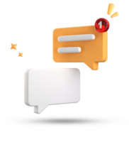 3d rendering of speech bubble, 3D pastel chat icon set. Set of 3d speak bubble. png