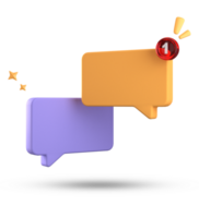 3d rendering of speech bubble, 3D pastel chat icon set. Set of 3d speak bubble. png