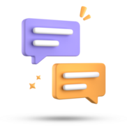 3d rendering of speech bubble, 3D pastel chat icon set. Set of 3d speak bubble. png