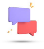 3d rendering of speech bubble, 3D pastel chat icon set. Set of 3d speak bubble. png