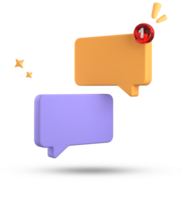 3d rendering of speech bubble, 3D pastel chat icon set. Set of 3d speak bubble. png