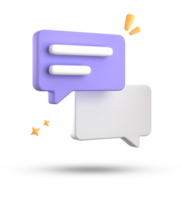 3d rendering of speech bubble, 3D pastel chat icon set. Set of 3d speak bubble. png