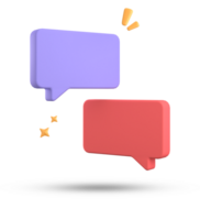 3d rendering of speech bubble, 3D pastel chat icon set. Set of 3d speak bubble. png