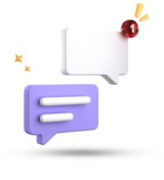 3d rendering of speech bubble, 3D pastel chat icon set. Set of 3d speak bubble. png