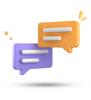 3d rendering of speech bubble, 3D pastel chat icon set. Set of 3d speak bubble. png