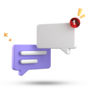 3d rendering of speech bubble, 3D pastel chat icon set. Set of 3d speak bubble. png