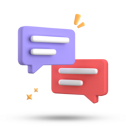 3d rendering of speech bubble, 3D pastel chat icon set. Set of 3d speak bubble. png