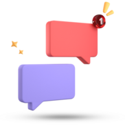 3d rendering of speech bubble, 3D pastel chat icon set. Set of 3d speak bubble. png