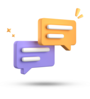 3d rendering of speech bubble, 3D pastel chat icon set. Set of 3d speak bubble. png