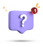 3d rendering of speech bubble, 3D pastel chat with question mark icon set. png