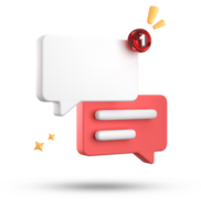 3d rendering of speech bubble, 3D pastel chat icon set. Set of 3d speak bubble. png