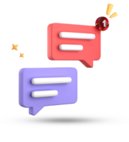 3d rendering of speech bubble, 3D pastel chat icon set. Set of 3d speak bubble. png