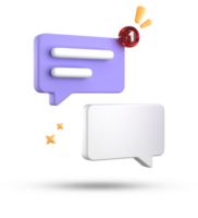 3d rendering of speech bubble, 3D pastel chat icon set. Set of 3d speak bubble. png