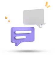 3d rendering of speech bubble, 3D pastel chat icon set. Set of 3d speak bubble. png