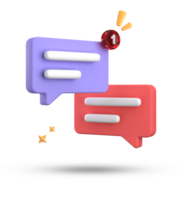 3d rendering of speech bubble, 3D pastel chat icon set. Set of 3d speak bubble. png