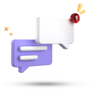 3d rendering of speech bubble, 3D pastel chat icon set. Set of 3d speak bubble. png