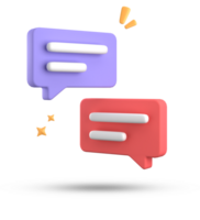 3d rendering of speech bubble, 3D pastel chat icon set. Set of 3d speak bubble. png