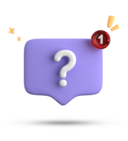 3d rendering of speech bubble, 3D pastel chat with question mark icon set. png