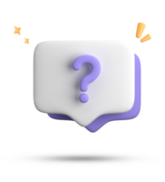 3d rendering of speech bubble, 3D pastel chat with question mark icon set. png